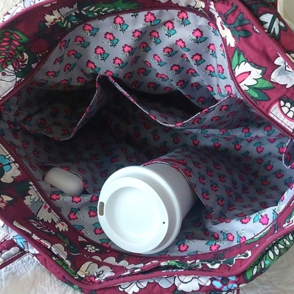 Vera Bradley HTF Bordeaux Blooms Iconic Tote - Picture 8 of 10